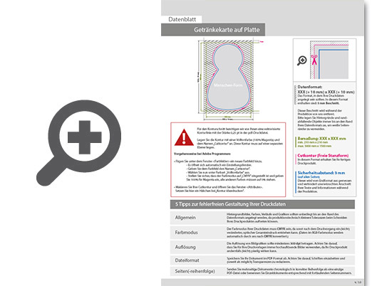 Product Bild getr__nkekarte_auf_platte_in_mensch-form_konturgefr__st___einseitig_4_0-farbig_bedruckt