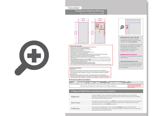 Product Bild postkarten-mailing_din_lang_(9_8_cm_x_21_0_cm)_mit_mattfolie_kaschiert